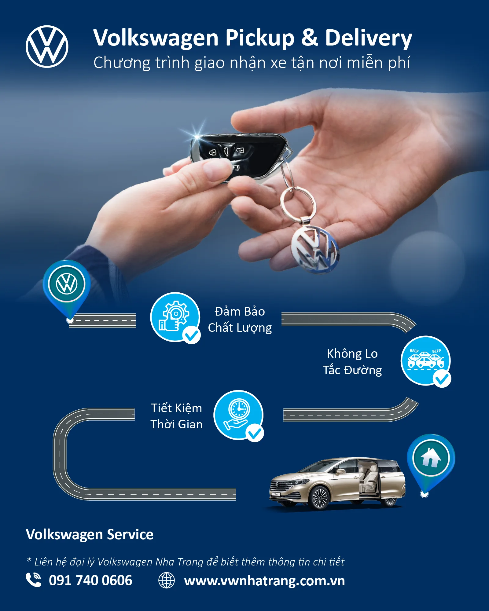 Tin mới từ Volkswagen Nha Trang: Volkswagen Service ra mắt dịch vụ giao nhận xe tận nơi miễn phí - Volkswagen Pick Up & Delivery