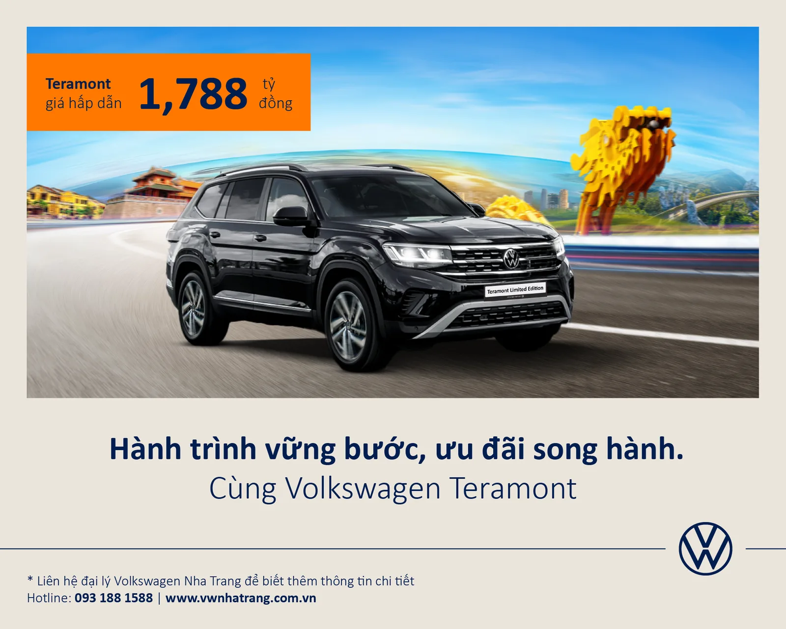 Tin mới từ Volkswagen Nha Trang: Hành trình vững bước cùng Volkswagen Teramont phiên bản Limited Edition tung ưu đãi lớn số lượng có hạn duy nhất trong tháng 7.2025