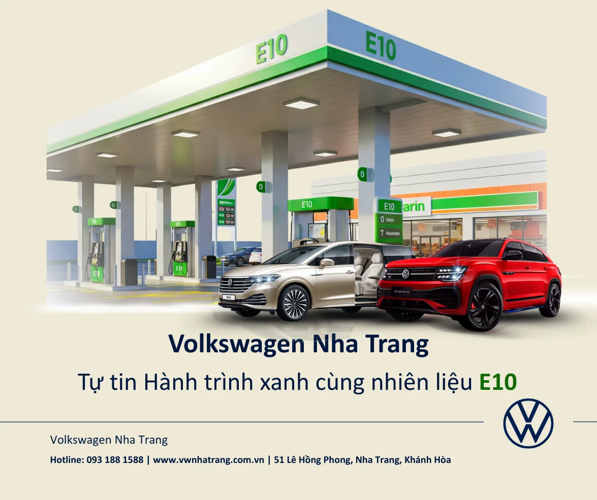 Tin mới từ Volkswagen Nha Trang: Volkswagen Nha Trang đã sẵn sàng cho một tương lai xanh hơn cùng nhiên liệu xăng E10!