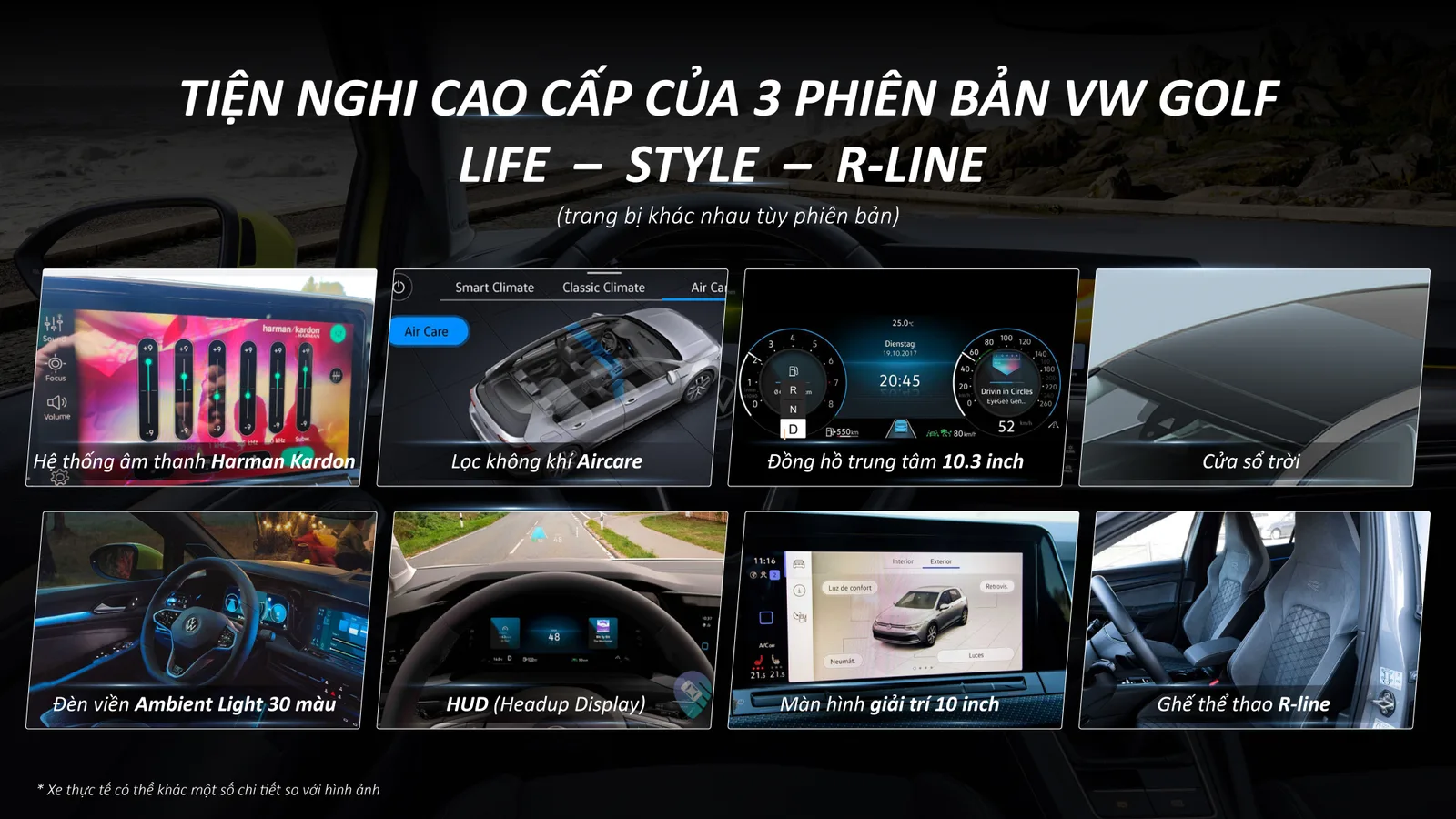 Hình ảnh minh họa: Tiện nghi cao cấp của 3 phiên bản